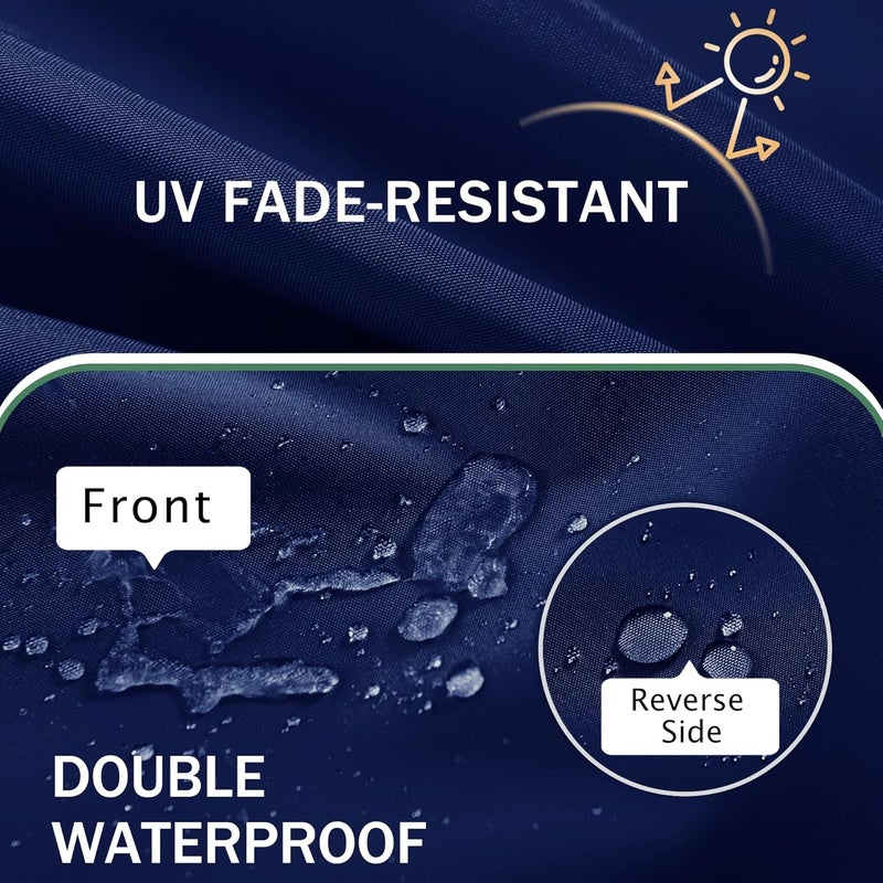 Summsun Outdoor Chair Cushions Set of 2: Waterproof & Fade Resistant Patio Furniture Cushions - 18.5 x 16 x 2 Inch Non Slip Round Corner Seat Cushion Pads with Removable Cover for Garden Yard Lawn, Navy Blue - Image 3